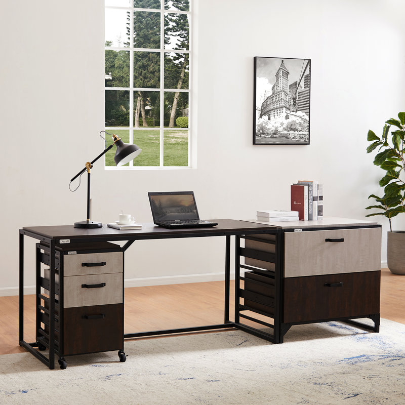 Festvial 3 Piece Desk Office Suite Set With 2 Filing Wayfair.ca